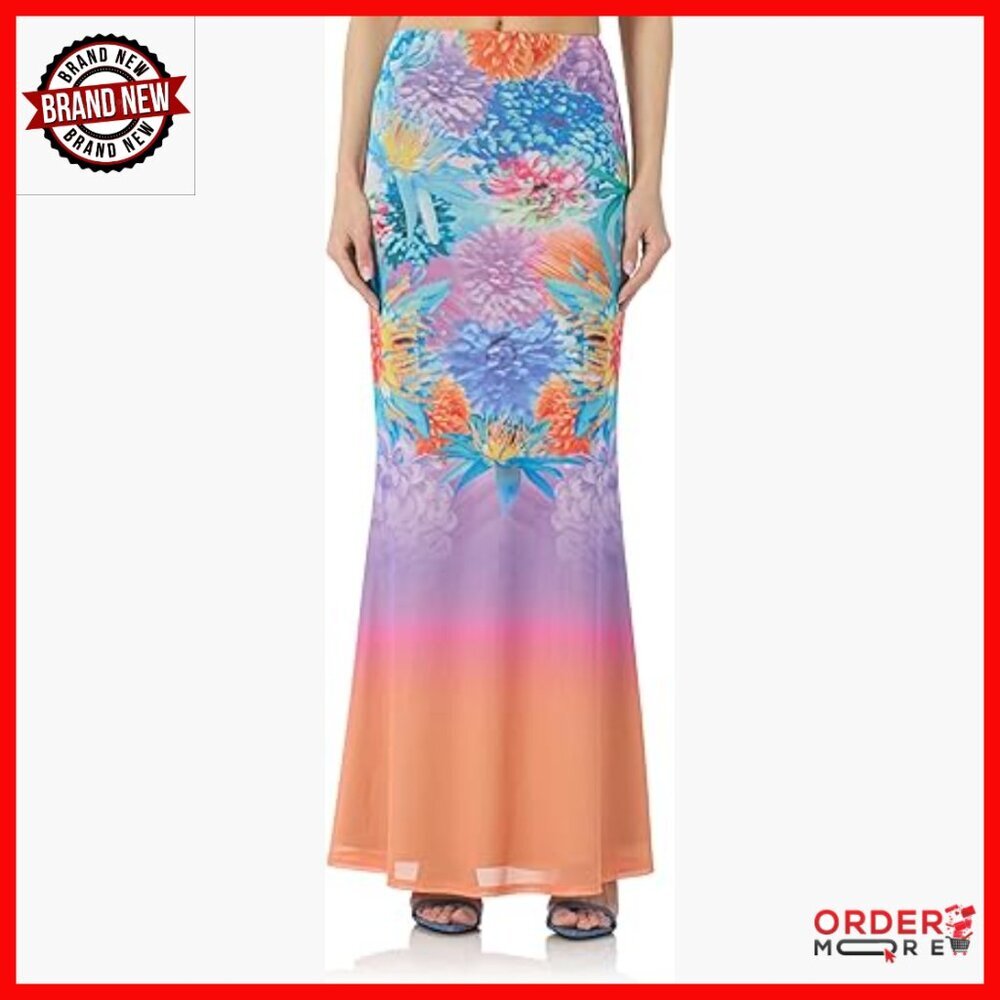 Mid Rise Mermaid Maxi Skirt, Polyester Blend, Pull On Fit, Lined